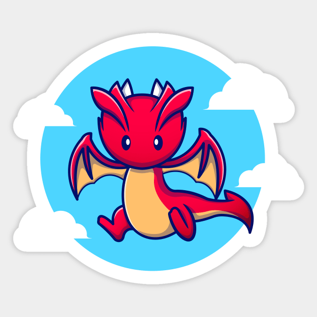 Cute Dragon Flying Cartoon Sticker by Catalyst Labs